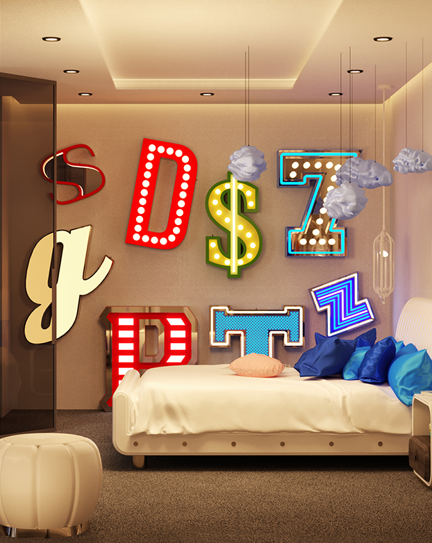 Iluminando con letras y números